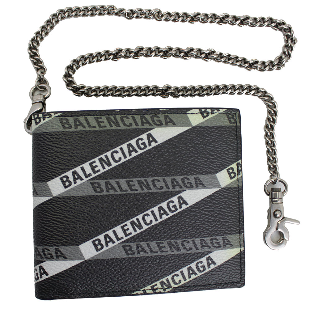 バレンシアガ 財布 メンズ Balenciaga 二つ折り札入れ チェーンウォレット ロゴ ブラック マルチ Gy93r 1080 Mundoexplora Com