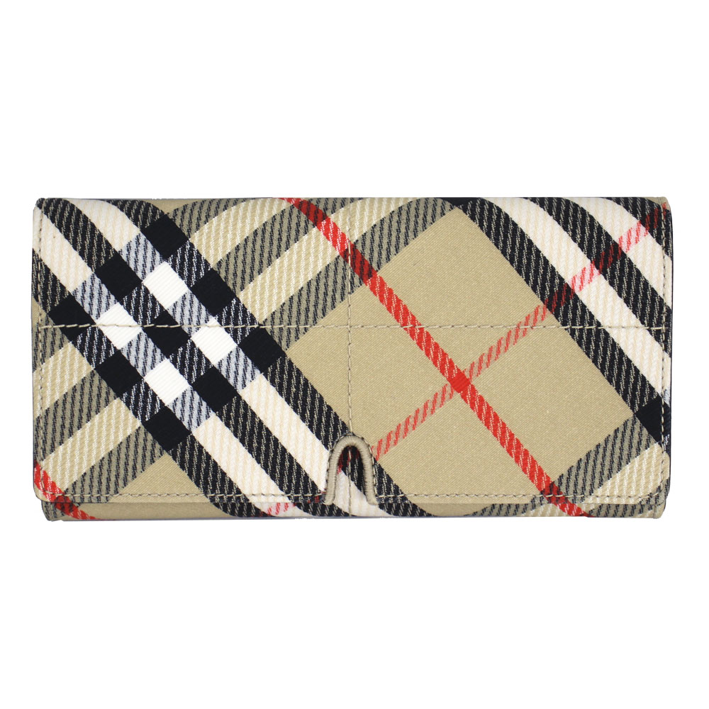 バーバリー 金入れ レディース BURBERRY 下げ翼長金入れ 帆布×なめし革 ベージュ×マルチ 80992151