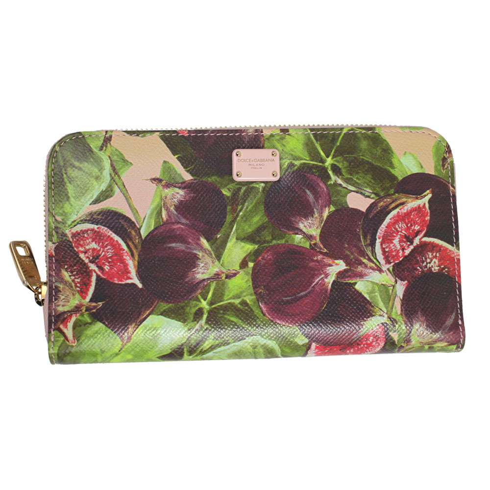 ドルチェ＆ガッバーナ 紙入れ レディース DOLCE＆GABBANA ラウンドジッパー長紙入れ 無花果状果刷り上げる 型押しなめし革 マルチ色つや BI0473 AV101 HFS54-2