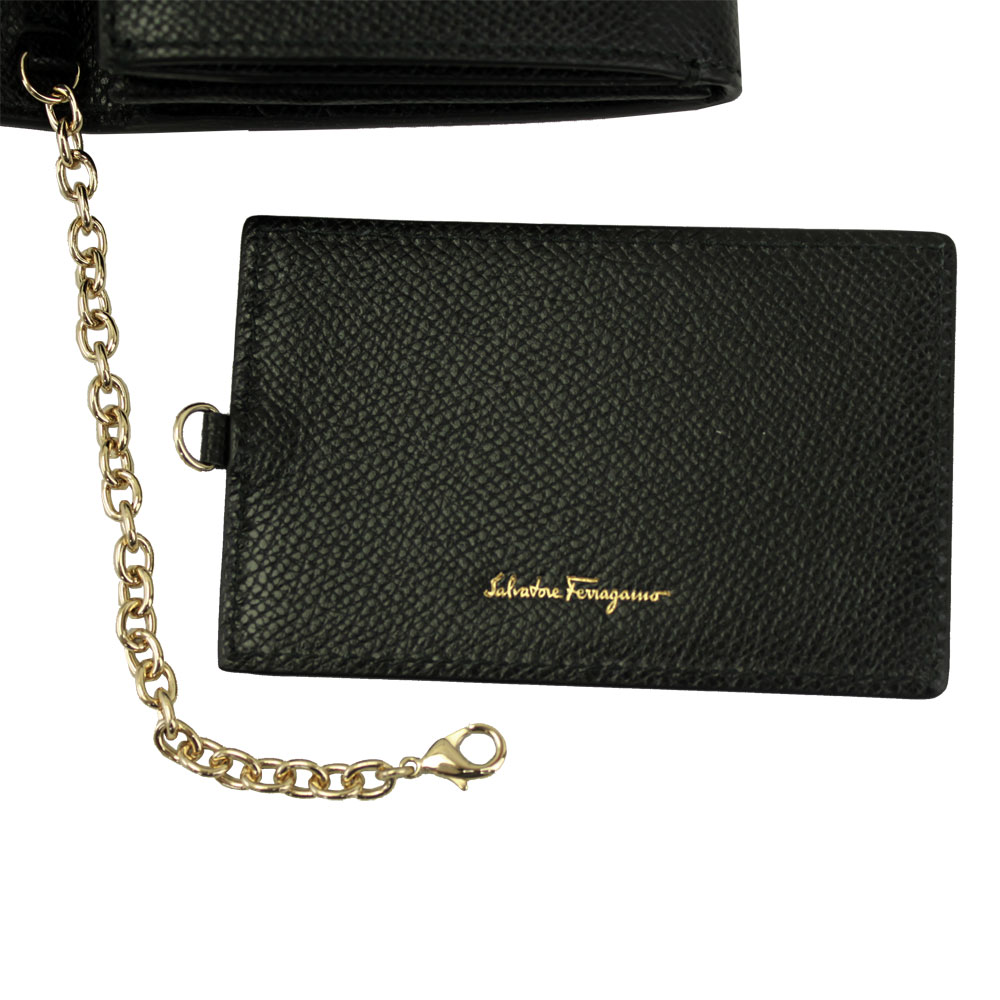 フェラガモ 財布 レザー ブラック 22D430 FERRAGAMO 長財布 ガンチーニ IDケース付き 22D430 700087 フェラガモ 財布 レザー ブラック 22D430 FERRAGAMO 長財布 ガンチーニ IDケース付き 22D430 700087