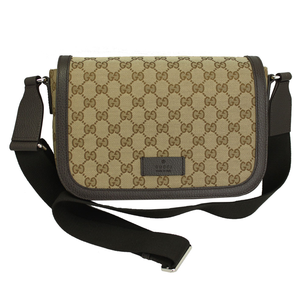 Take Gucci bag 449172 GUCCI outlet slant; shoulder bag GG canvas beige / dark brown 449172 KY9KN 9886