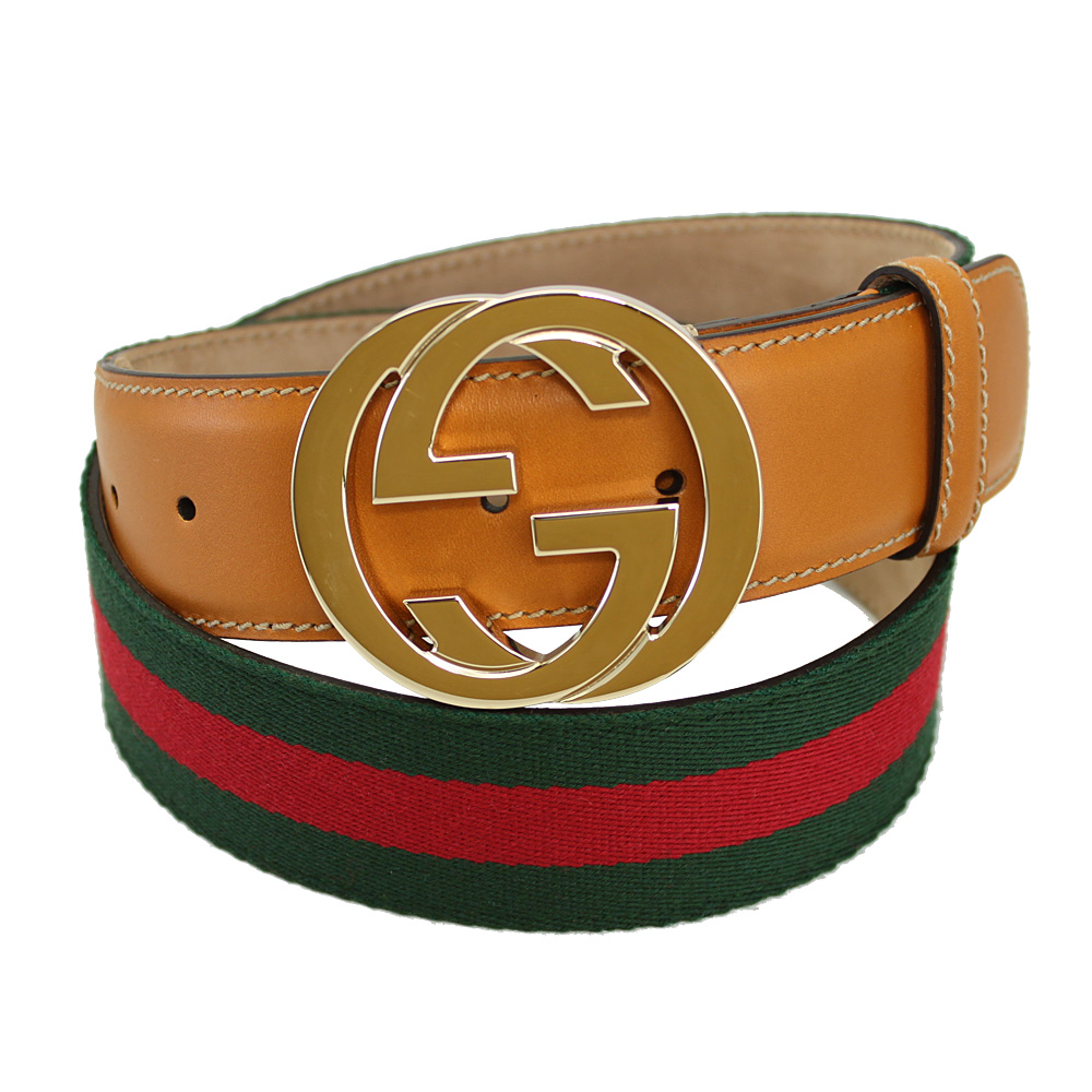 Brand Shop Go Guys: Gucci men&#39;s belt interlocking G buckle 75 cm 30 inch light brown / red ...