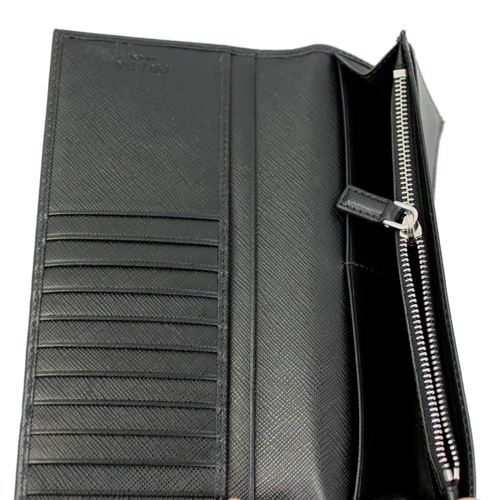 ブラック 財布 メンズ サフィアーノ 型押しレザー ゴーガイズ Prada レザー Nero ブランドショップ プラダ 2mv6 二つ折り長財布 2mv6 ゴーガイズ プラダ 財布 メンズ ブラック 2mv6 新品