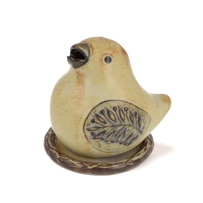 【お香立て／香炉】「麗香炉 ことり」 （焼き物製／高さ9.4cm） 【京都・松栄堂製】 【対応お香：コーン・スティック】 室内香 お香を焚く 香炉 リラックス プレゼント ギフト かわいい 可愛い 鳥 小鳥 縁起物
