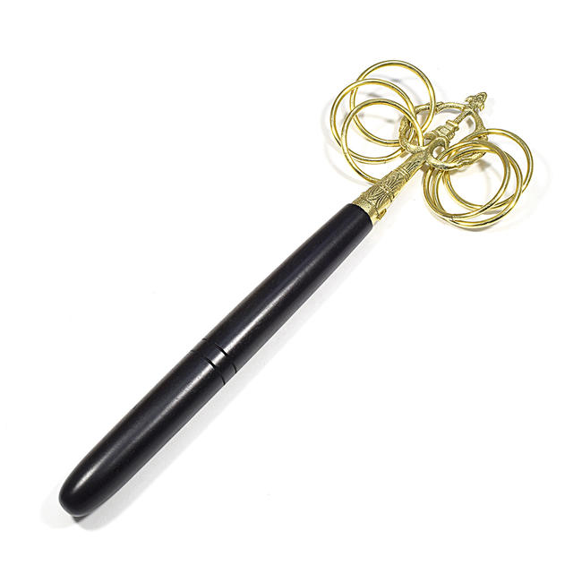 錫杖 真鍮錫杖 内祝い 店 上等品 柄：木製 長さ約33センチ 鳴杖 錫杖頭12センチ 声杖 日本製品錫杖