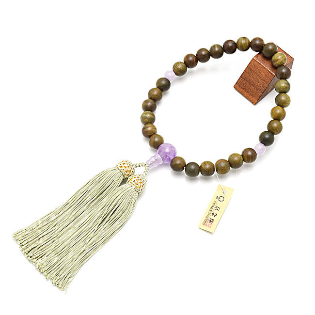 天然石 数珠 男性用 紳士用数珠 天然石念珠 尺 Mサイズ 017 インド翡翠×縞