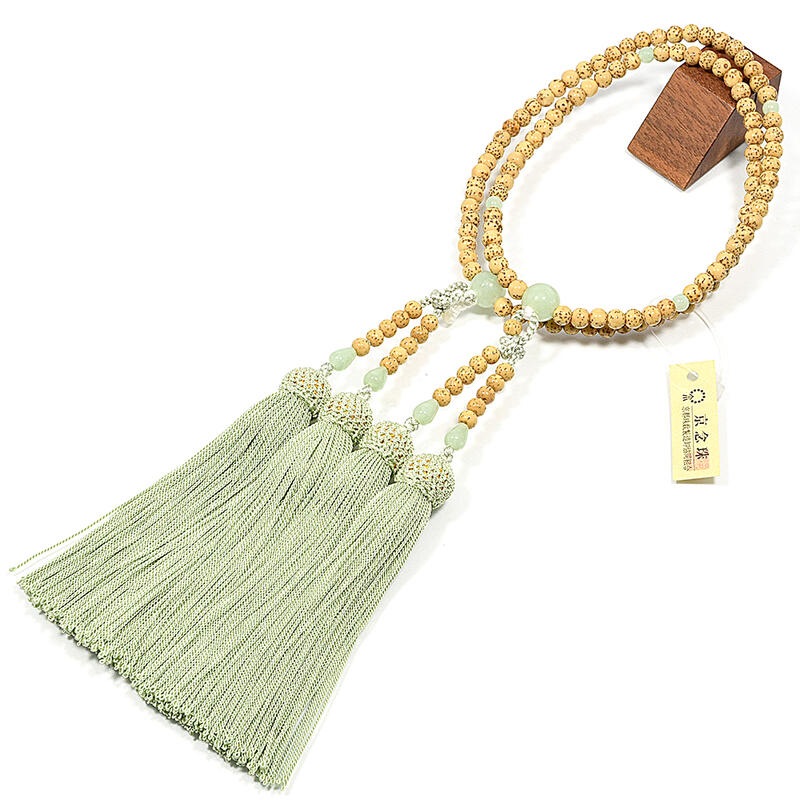 楽天市場】【数珠】女性用108玉数珠『天竺菩提樹-本翡翠仕立て』8寸