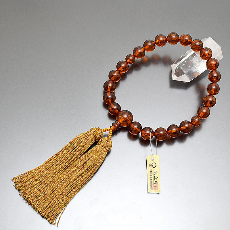 楽天市場】【数珠】『透琥珀』数珠 7ミリ玉女性用数珠【京念珠