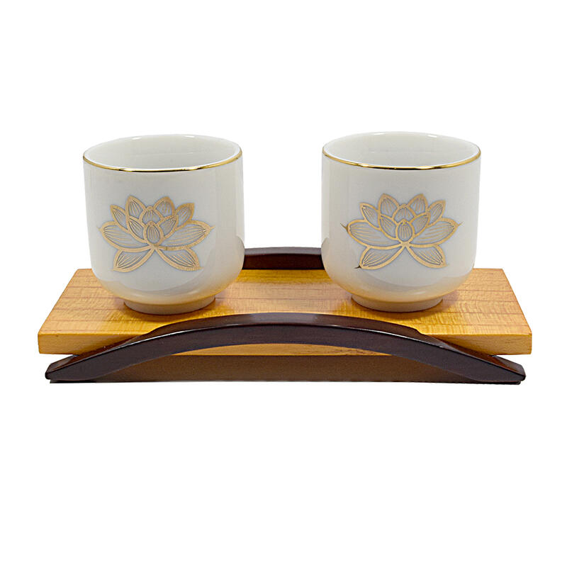 【お仏具】仏器膳 ライトブラウン（木製品） 4寸5分 【ご飯入れや湯呑みを乗せるお道具】 ※おしゃれデザイン ◆ご注意：湯呑み別売り 膳 長手膳 仏器台 湯呑台 モダン仏具 ミニ仏具 ミニお膳 おしゃれなお膳