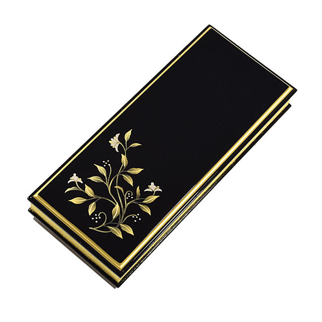 【高級過去帳】蒔絵過去帳 5寸 ※長さ約15cm 【国産／日本製】 現代仏具 天然木 木製過去帳 漆塗り 塗り うるし おしゃれ きれい まきえ モダン 浄土真宗 先祖祀り 先祖供養 法名