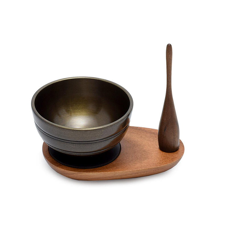 【おりんセット】 【3点セット】高岡製おりん（色付）／アッシュ材りン台／りん棒 りん径7cm 台幅10cm 現代仏具 おりんセット りんセット 鈴 りん台 輪台 りん置き モダン仏具 ミニ仏具 Hibiki