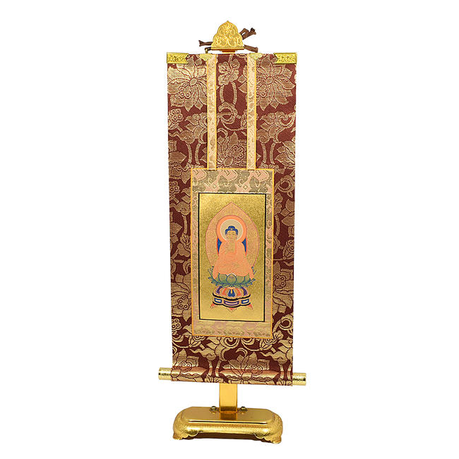 高級掛軸 文殊菩薩・普賢菩薩 絹本手描 本表装仕立 両脇70代 禅宗 kakejiku_03jshset_05.jpg