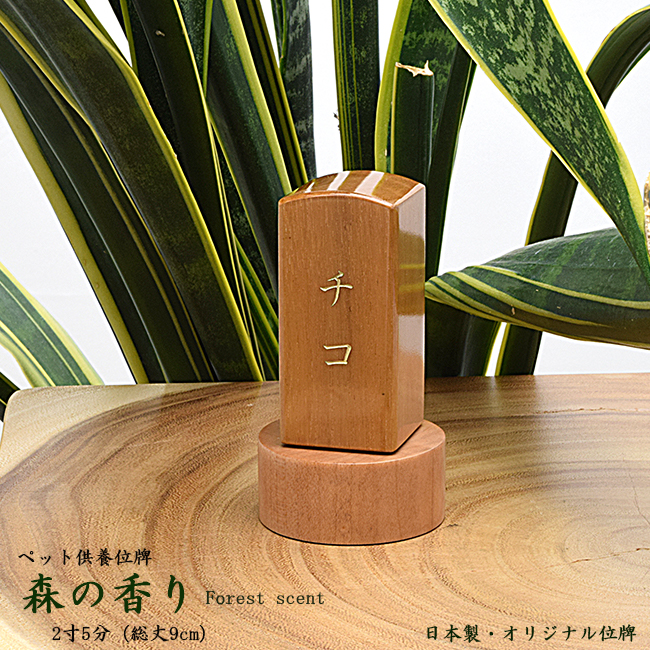 【ポイント10倍 エントリーで】【ペット位牌】 【文字彫り無料】 2寸5分（全長10cm） 『森の香り ナチュラル』 【日本製／国産】 コンパクト位牌 かわいい位牌 日本製 小さな 木製 モダン位牌 猫 ねこ イヌ 犬 いぬ 鳥 名入れ無料 刻印無料