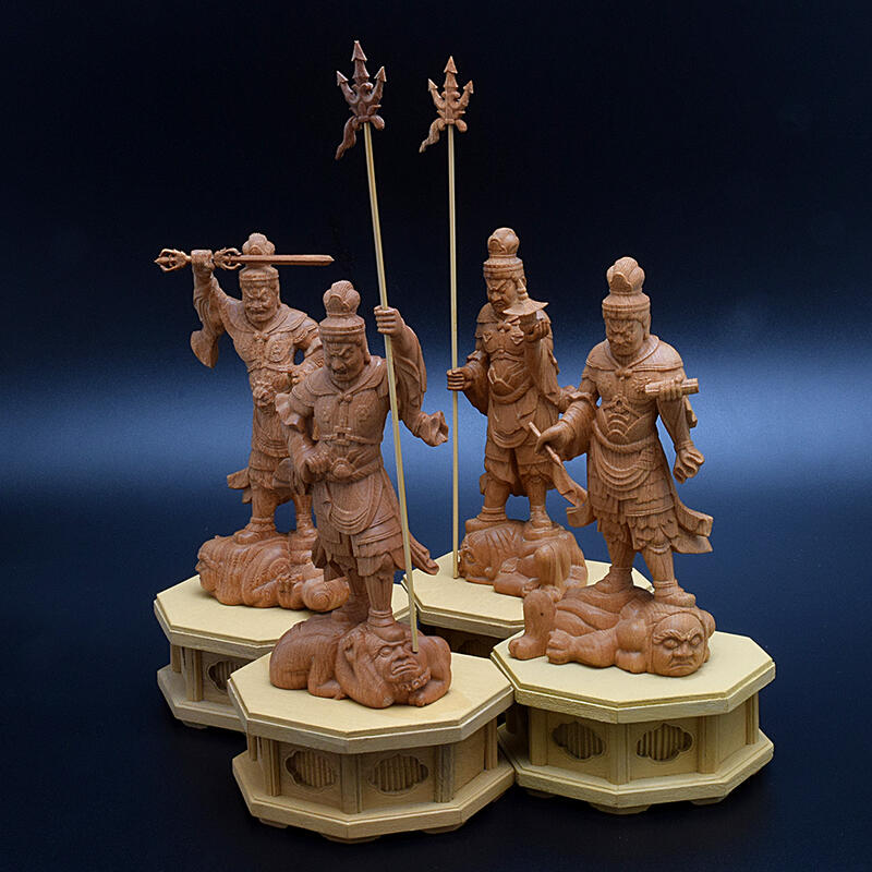 楽天市場】木彫り仏像 東寺形【四天王】セット 欅（ケヤキ） 「持国天