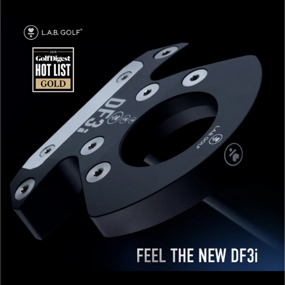 送料無料【新品】L.A.B.GOLF(ラブゴルフ）DF3i（ダイレクトフォース3i）パター ロフト3° 　プレミアム・スチール・シャフト（黒）【w0】【P0】