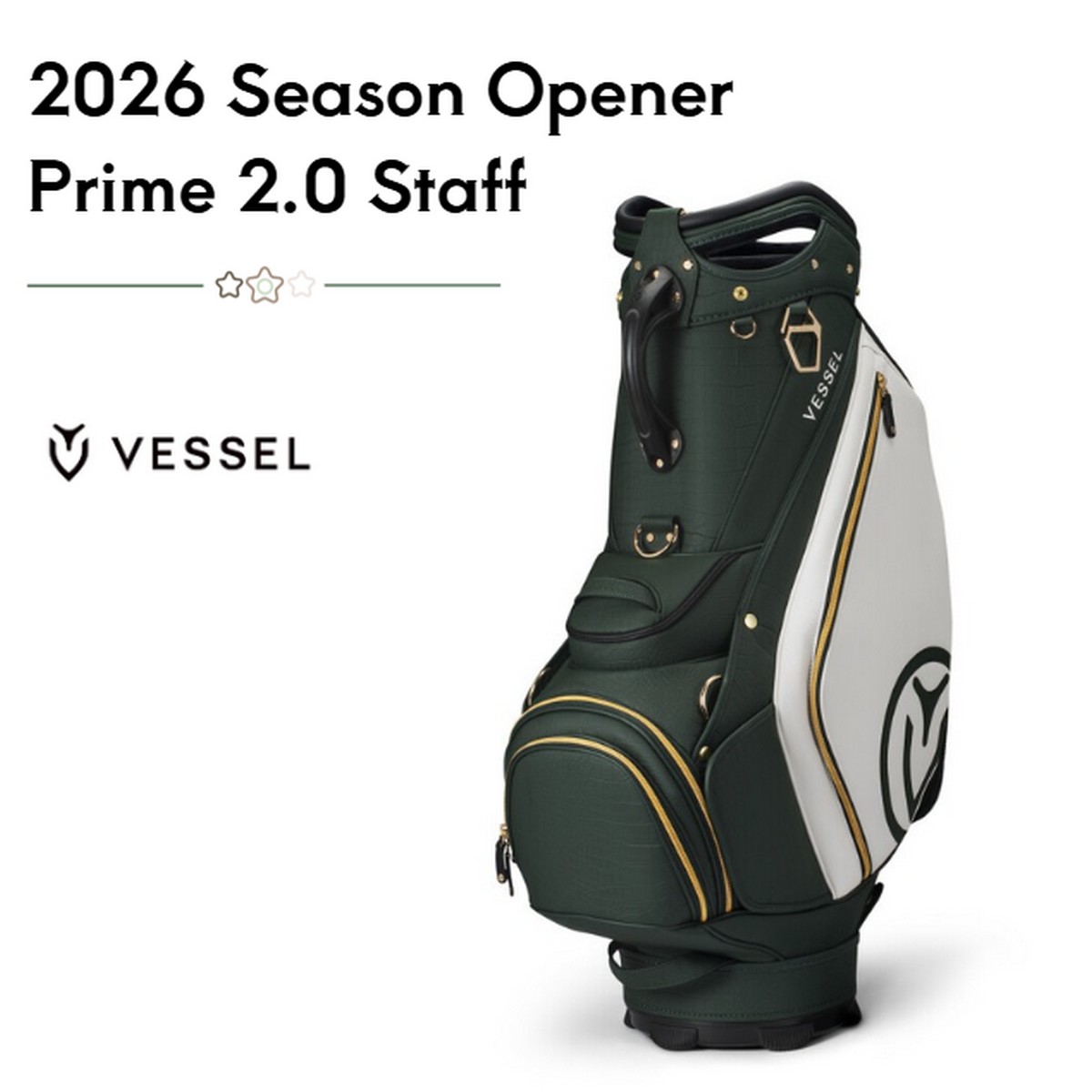 目じるし相応う 【新品】ベゼル 2026 Season Opener Prime 2.0 Staff キャディバッグ 色つや：CROC GREEN【w0】ホンマD1どんぶり鉢 緑であること差し上げ物