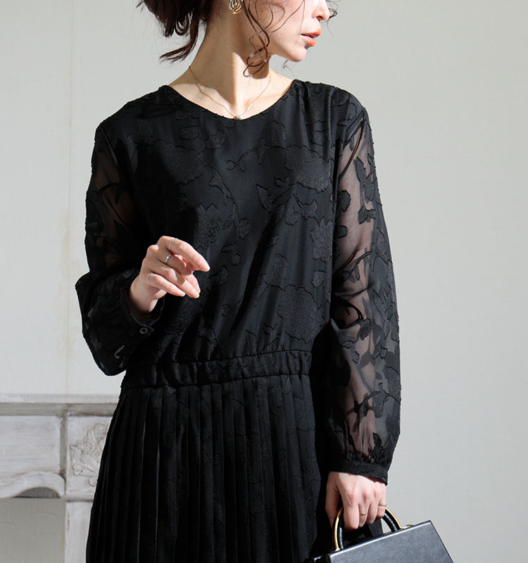 大きいサイズレディース ワンピース 花柄プリーツワンピース ロング LL