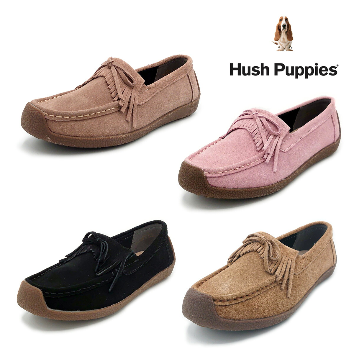 Hush Puppies ハッシュパピー レディース スエード キルト スリップオン L-3006T 靴｜２０２シューズモリ　店