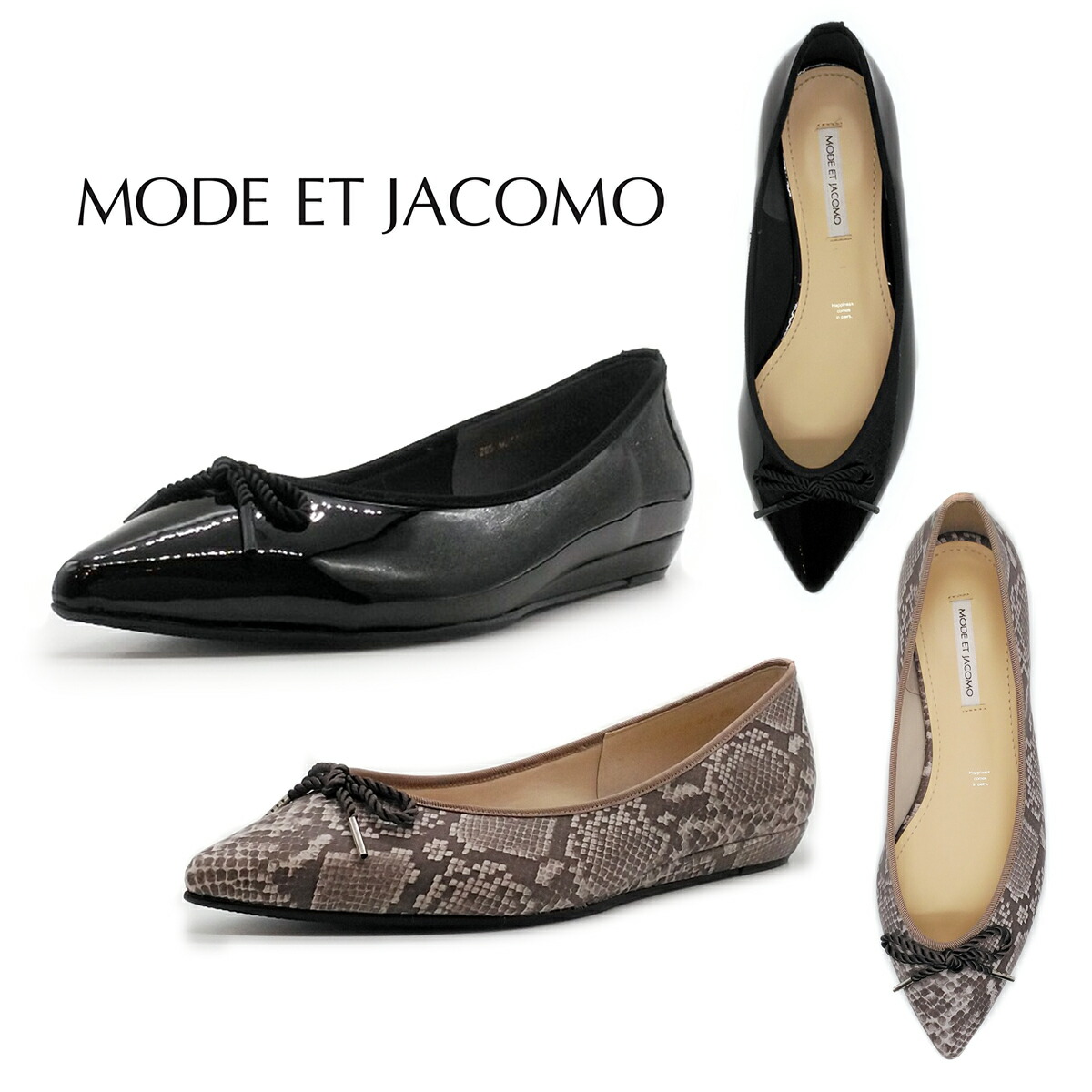 MODE ET JACOMO 流行り物 エ ジャコモ レディース  リボンバレエシューズ MJTT 92228 靴