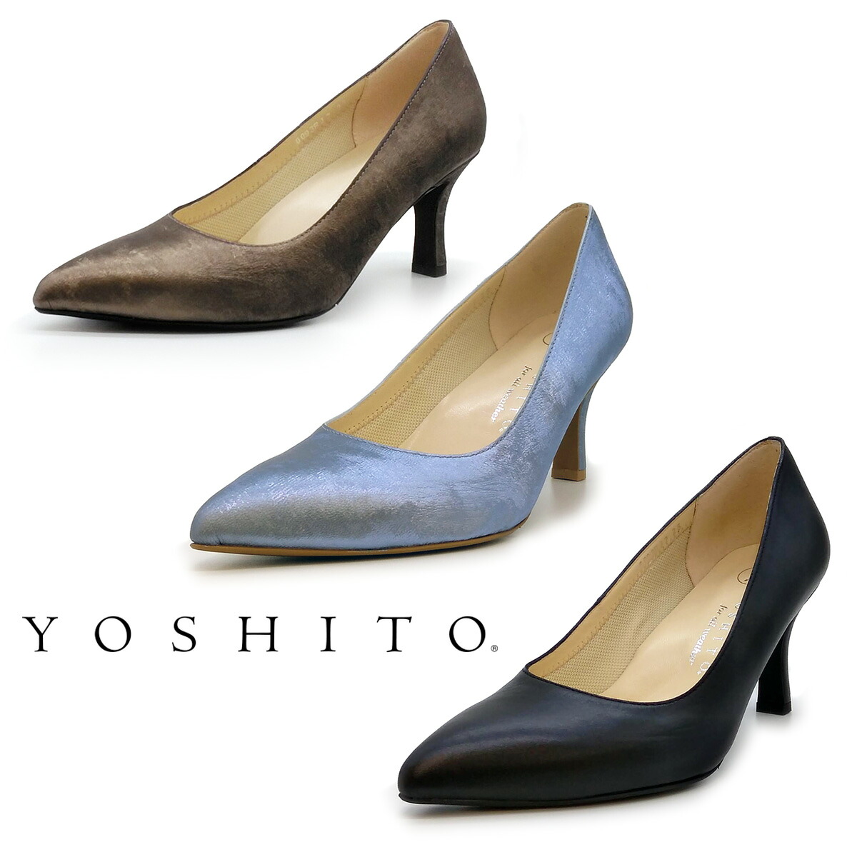 YOSHITO ヨシト レディース プレーン パンプス Y0093R 靴 本革|202シューズモリ 店