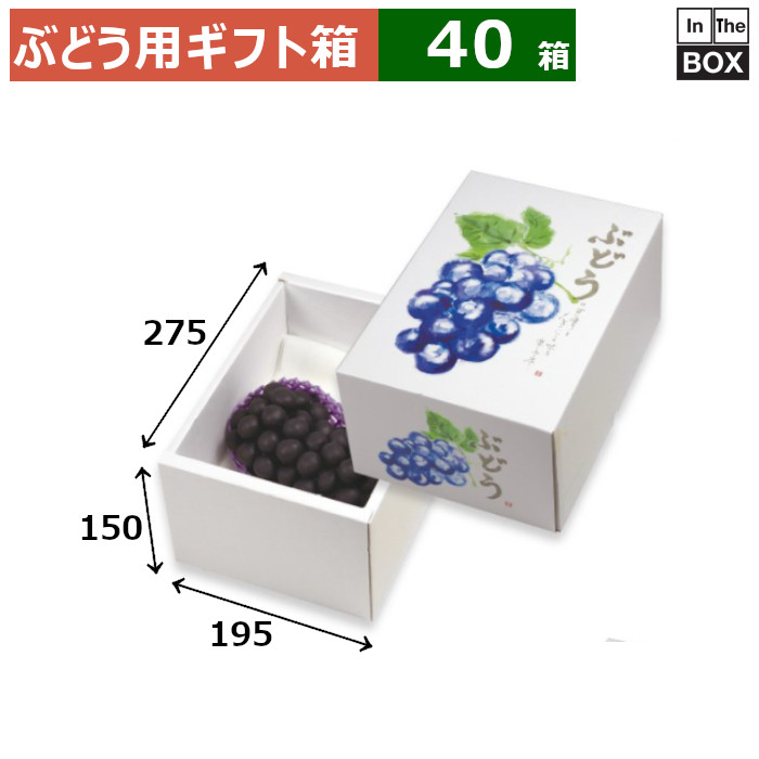 ぶどう用ギフト箱 もぎたてのぶどう 150H 275×195×150(mm) 大粒ぶどう2房「40箱」