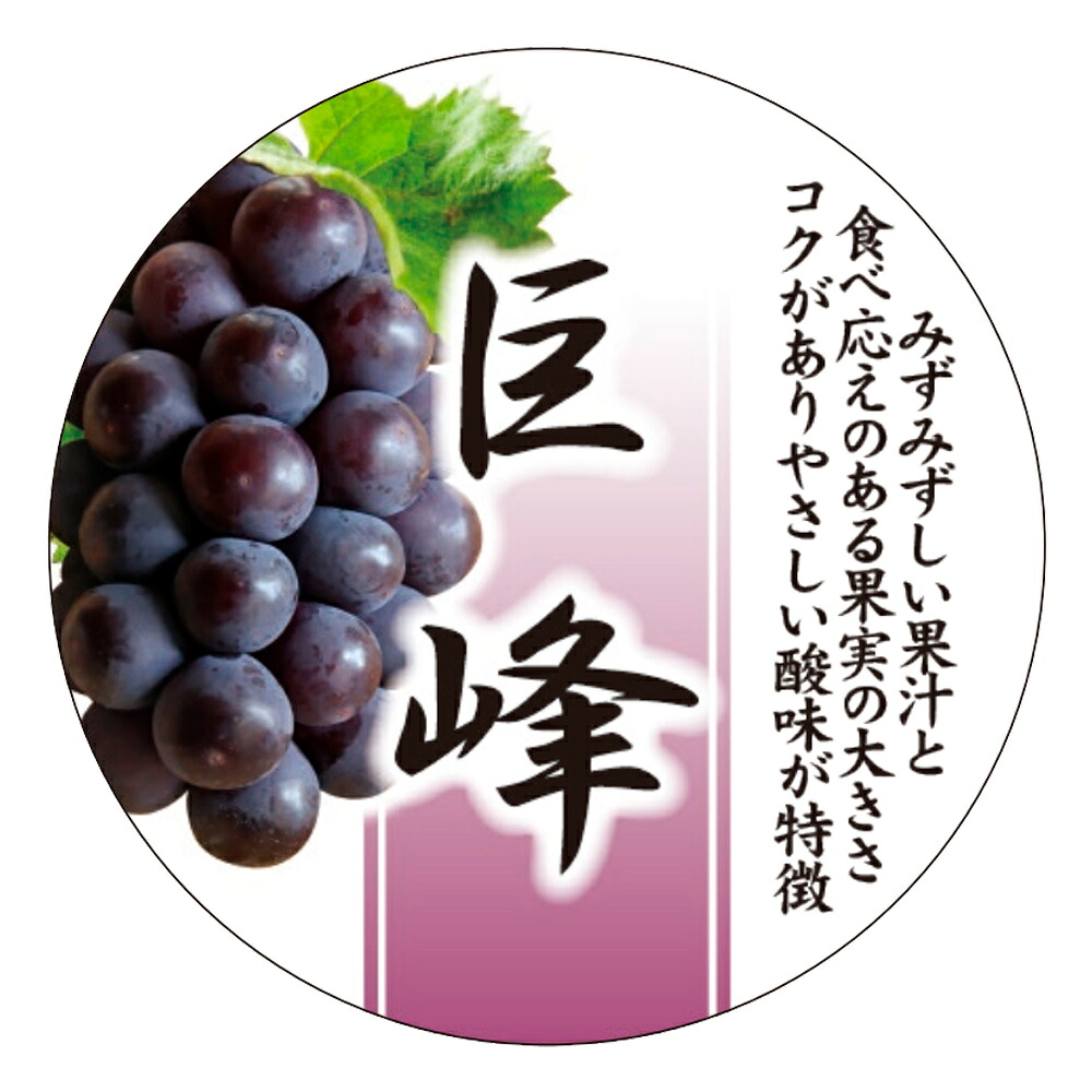販促シール「巨峰」 40Фmm「1冊300枚」|段ボール・梱包資材店 In The Box