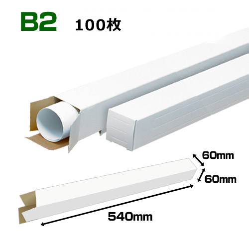 B2(728×515粍)相応う 白貼り出し容れもの「100枚・300枚・1000枚」 60×60×長さ：540(粍)