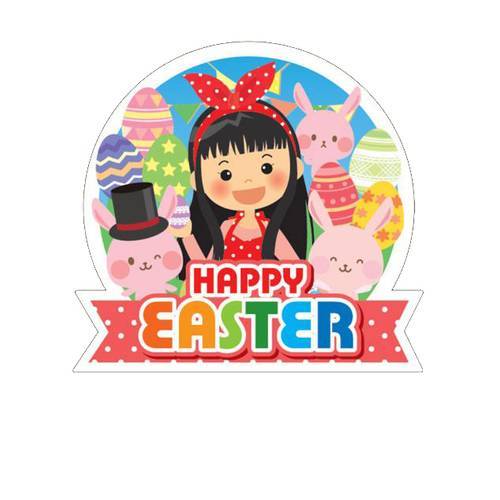 送料無料・春向け販促シール 「HAPPY EASTER」W45×H42(mm)「1冊300枚」※※代引不可※※ イースター 卵 お弁当 デリ お惣菜 販促 惣菜 食品シール