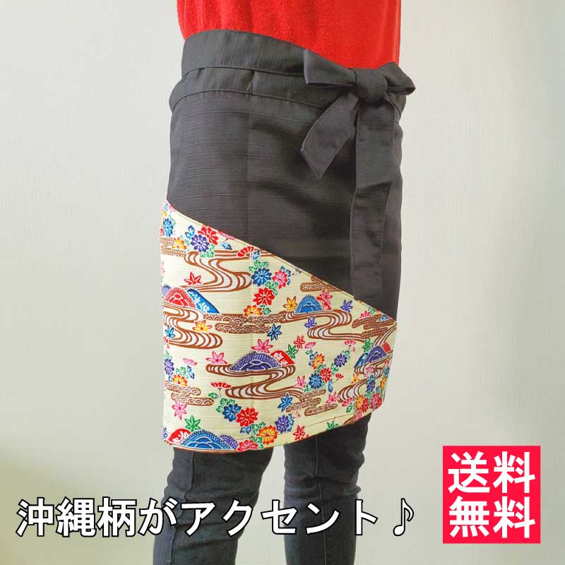 楽天市場】野宗寅市商店 沖縄 紅型 前掛け 琉球 腰下 エプロン