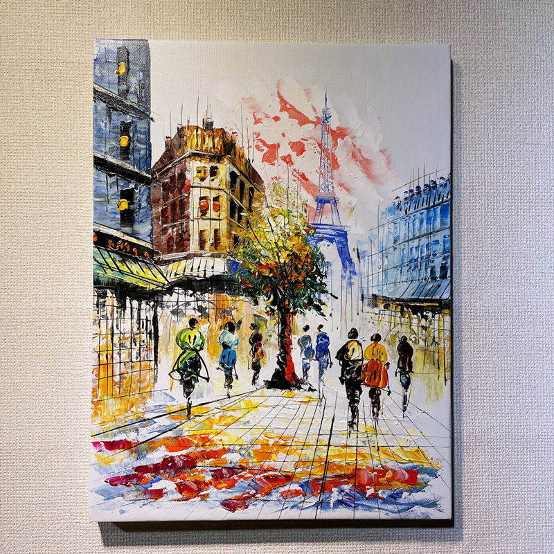 絵画 フランス パリ エッフェル塔 インテリア絵画 油絵 アートパネル インテリア 壁掛け 風景画 油絵 ポスター アート アートパネル リビング 玄関 プレゼント モダン アートフレーム おしゃれ 飾る 巣ごもり 30×40ｃｍ 送料無料 父の日