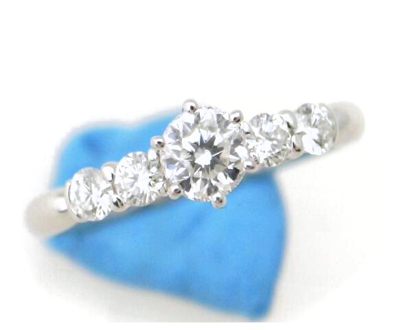 【中古】 D&D144 ダイヤモンドリング 指輪 9号 0.31ct 0.22ct Pt900(プラチナ) 質屋出品 【コンビニ受取対応商品】