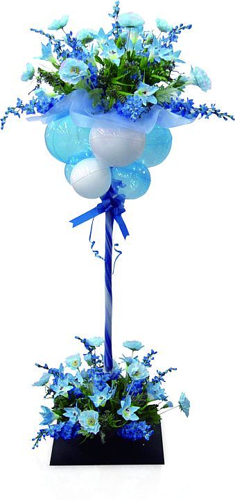 ﾃﾞｺﾊﾞﾙｰﾝﾌﾗﾜｰｽｰﾊﾟｰﾛﾝｸﾞﾀｲﾌﾟ ﾌﾞﾙｰ 1式 装飾 バルーン ディスプレイ フラワー パチンコ備品 送料無料