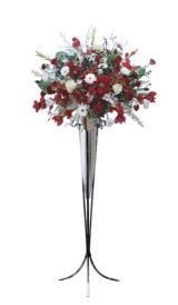 ｱﾚﾝｼﾞｽﾀﾝﾄﾞ ﾎﾟｲﾝｾﾁｱ 1組 装飾 造花 フラワー エントランス パチンコ備品 送料無料