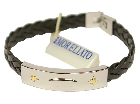 MORELLATO 5909BRACCIALE 2POINTS GOLD LEATHER BRACELET MASTER コレクションモレラート ツーポイントゴールド レザーブレスレットステンレス・スティール×18KYG×レザーモレラート 完全無欠BOX・引き船・抑えつける歌留多（インターナショナル御墨付き）