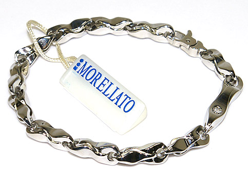 MORELLATO 5917BRACCIALE １POINT DIAMOND BRACELETMASTER コレクションモレラート ワンポイント金剛石 腕輪ステンレス鋼・スチール写真×生まれながら金剛石（H/I位置付け）モレラート 完全無欠BOX・引き舟・取り締まる歌留多（インターナショナル御墨付き）