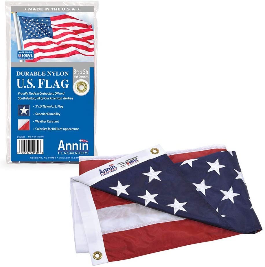星条旗 Annin USA FLAG 3'x5' USフラッグ アメリカ国旗 フラッグ 旗  W152xH91cm U.S. FLAG アメリカ製 ナイロン製 Made in USA