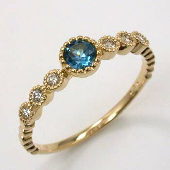 K18インディゴブルートパーズ・天然ダイヤAAAリング｜アーアゼロワン　JEWELRY