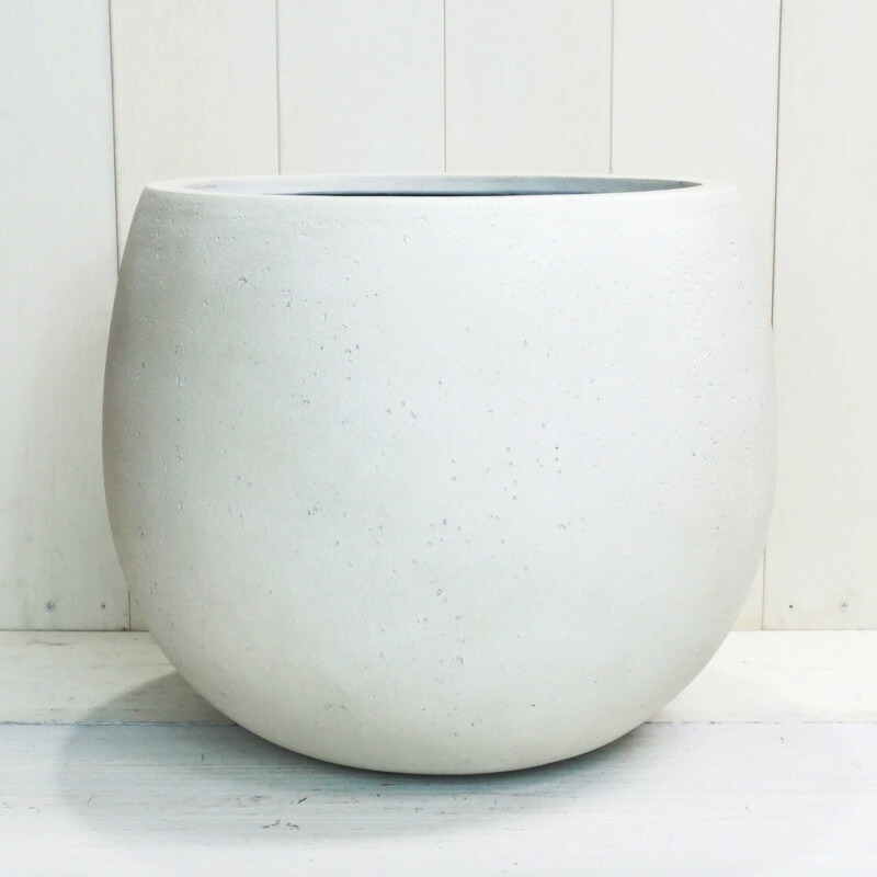 プランター おしゃれ 軽い テラニアスローバルーンs 2色 42cm 14号 Frp プラスチック 軽量 底穴あり グレー ベージュ 黒 白 大型 植木鉢 浅鉢 平鉢 寄せ植え 浅い 丸い 円形 鉢 アンティーク ガーデニング 室内 鉢植え 園芸 観葉植物 サボテン 多肉植物