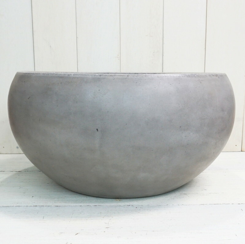 植木鉢 おしゃれ セメント セドナボウル M 46cm 15号 底穴あり ブラック グレー 浅鉢 浅い 黒 平鉢 屋外 丸い 大型 コンクリート プランター 特大 鉢 ガーデニング 室内 植え替え 鉢植え 園芸 観葉植物 多肉植物 塊根植物 サボテン 人工観葉植物 花