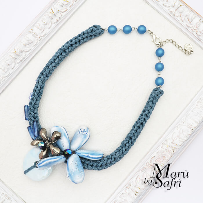 イタリア直輸入 MARU BY SAFRI 存在感抜群 フラワーペンダントネックレス 春夏 大人 彼女 女性 アクセサリー ジュエリー レディース シンプル ペンダント ジュエリー