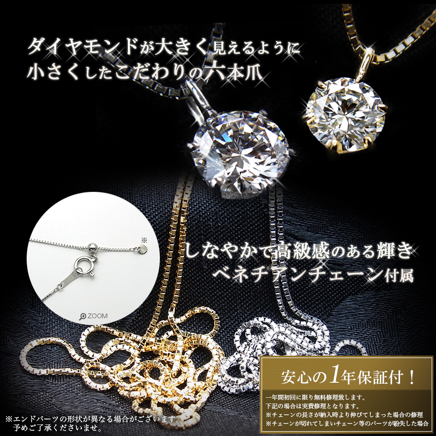 ダイヤモンド ネックレス 1ct ファンシー プラチナ 一粒 Pt ペンダント