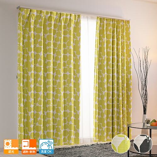 楽天市場】オーダーカーテン 上部にリーフ柄をプリントした