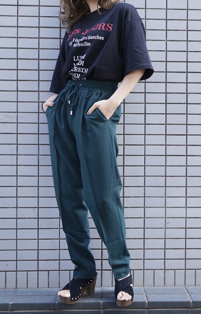 楽天市場 Center Press Tapered Pants Green レディース パンツ ロング 緑色 グリーン ウエストゴム ウエスト紐 女性 ボトムス おしゃれ お洒落 ファッション ブランド アパレル 洋服 A D G Adg エーディージー ストリート 韓国 A D G