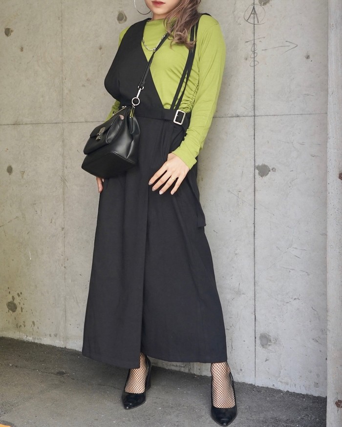 楽天市場 2way 2type Strap Jumper Long Skirt Black レディース ジャンパースカート ジャンスカ ワンピース ロングスカート ブラック 黒 おしゃれ お洒落 モノトーン モノクロ ブランド 洋服 マキシ ファッション アパレル 人気 A D G エーディージー A D G