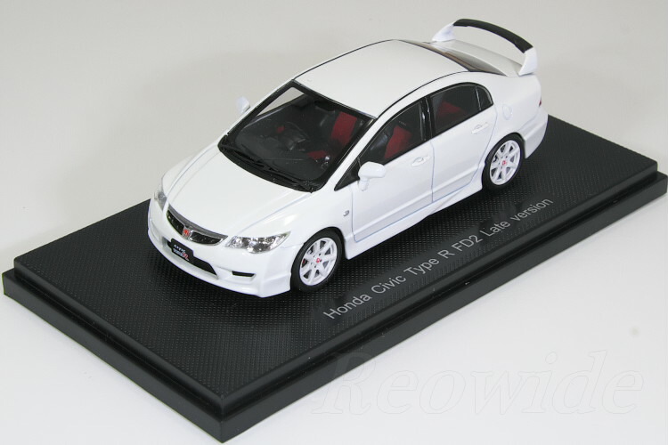 楽天市場】エブロ 1/43 シビック タイプ R FD2 後期 チャンピオンシップホワイト : Reowide モデルカー カタログ SHOP