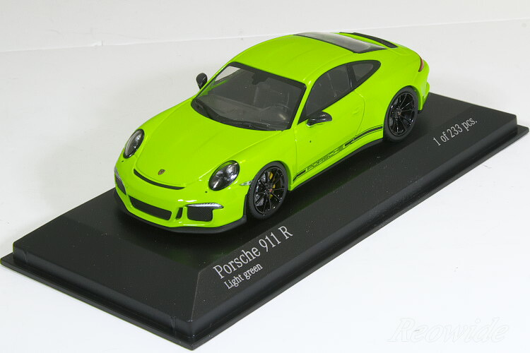 ミニチャンプス 特注 1/43 ポルシェ 911R (991) 2016 ライトグリーン (Light Green) / ストライプなし 233台限定 ツーリングパッケージ 911 GT3 with Touring Package｜Reowide モデルカー カタログ SHOP