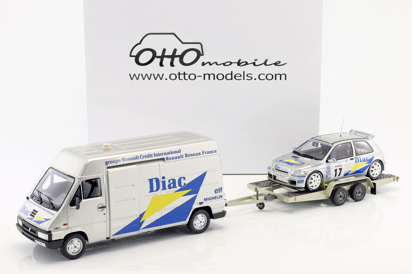 オットー OTTO 1/18 ルノー マスター Clio Maxi Trailer ツール ド コルス 1995 3台セット 3-Car Set Rallye Tour de Corse 1995: Renault Master|Reowide モデルカー カタログ SHOP