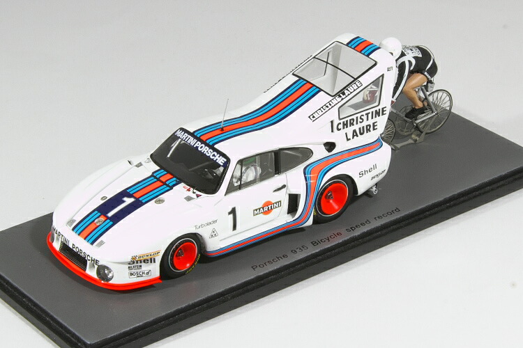 スパーク 1/43 ポルシェ 935 自転車 スピード レコード マルティニ Porsche 935 MARTINI N 1 BICYCLE SPEED RECORD 1977 Cycliste JEAN-CLAUDE RUDE|Reowide モデルカー カタログ SHOP