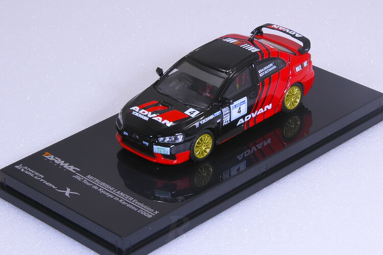 TARMAC 1/64 三菱 ランサーエボリューション X #4 ADVAN JRC Tour de Kyushu 2008 in Karatsu