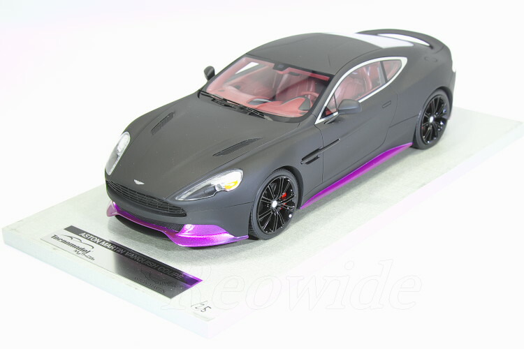 テクノ模範例 1/18 アストンマーチン V12 ヴァンキッシュ つや消し黒いこと / パープル / 黒いこと車輪 25台押さえる